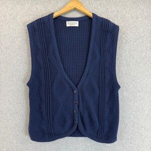 Sophisticates Pendleton Knockabouts Knit‎ Sweater Vest Navy Blue Vntg Mens Large